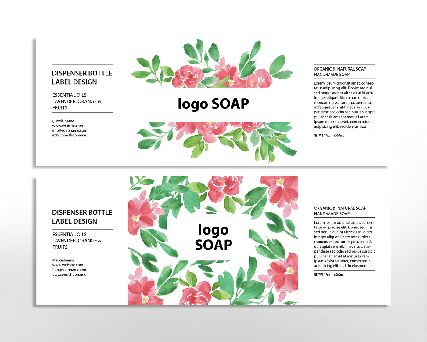 Soap label design, cosmetic label template, product packaging In Food Product Labels Template