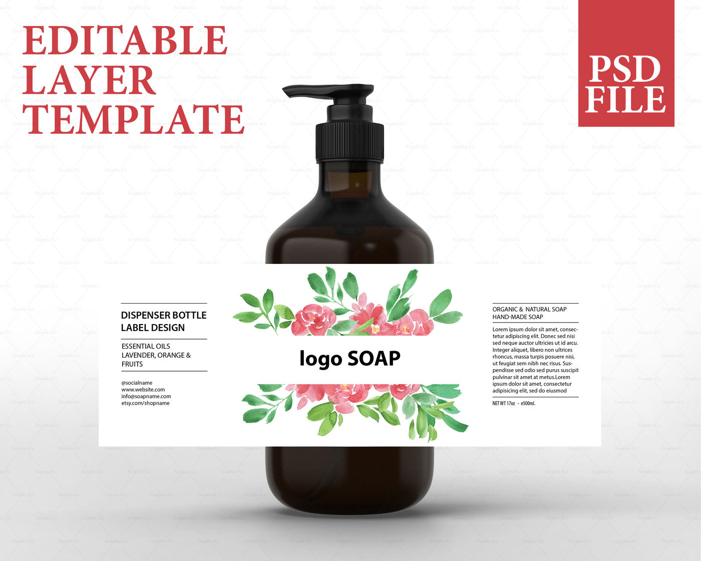 Download Soap Label Design Cosmetic Label Template Product Packaging Template Botanical Label Design Watercolor Packaging Design Soap Packaging By Graphicsco Thehungryjpeg Com PSD Mockup Templates