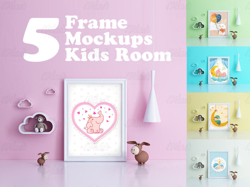 Download Kids Room Frame Poster Mockup Toy By Milan Mockup Thehungryjpeg Com