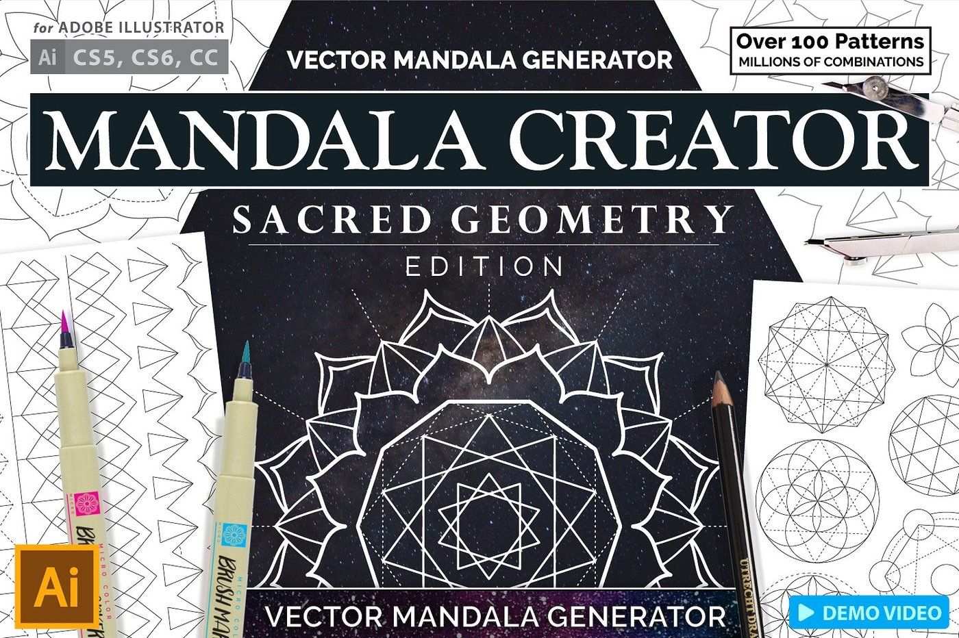 Download Sacred Geometry Mandala Creator Addon By Vectornomad Thehungryjpeg Com