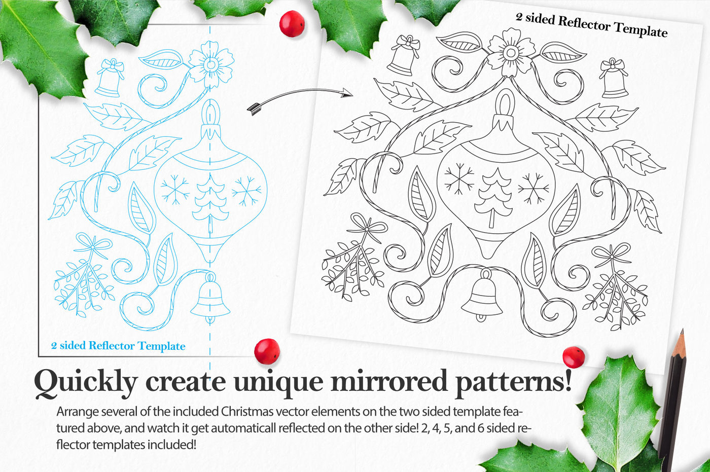 Download Coloringbook Mandala Creator Christmas Edition For Adobe Illustrator By Vectornomad Thehungryjpeg Com