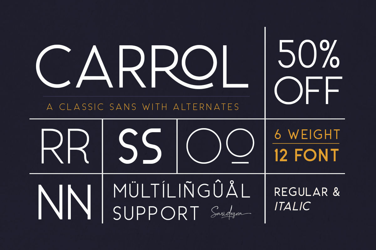 Carrol Sans 12 Fonts 50 Off By Saridezra Thehungryjpeg Com