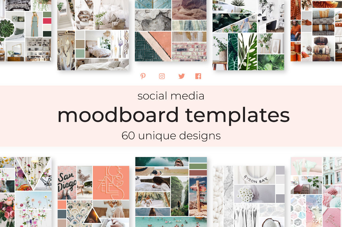 Social Media Mood Board Templates By Bold Leap Creative | TheHungryJPEG.com