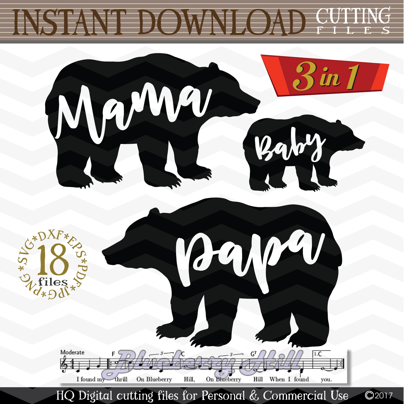 Download Mama bear Papa bear and Baby bear SVG - Mama svg - Baby svg By Blueberry Hill Art ...