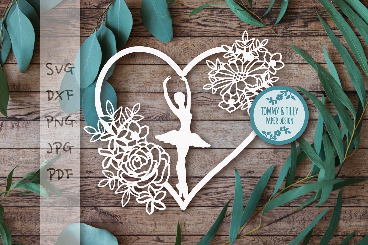 Derivation pin Lår Ballerina Hearts x 2 Cutting Files SVG DXF PDF PNG By Tommy and Tilly  Design | TheHungryJPEG.com