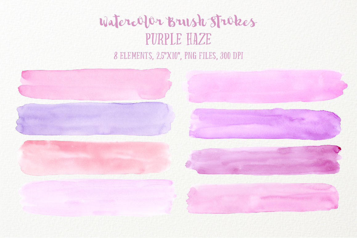Download Watercolor Brush Strokes Purple Haze By Cornercroft Thehungryjpeg Com