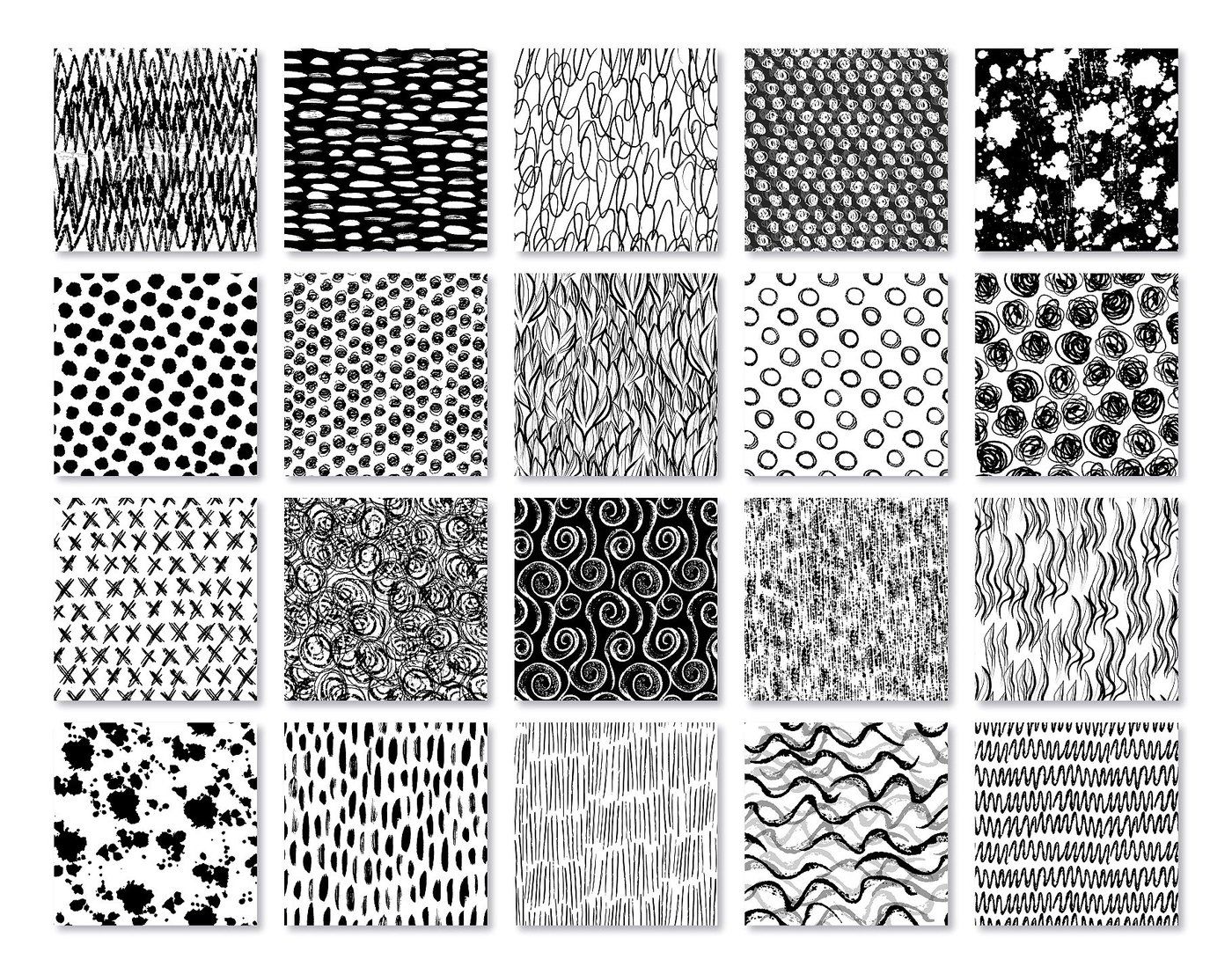 100 Abstract Black&White Patterns By MarynArts | TheHungryJPEG