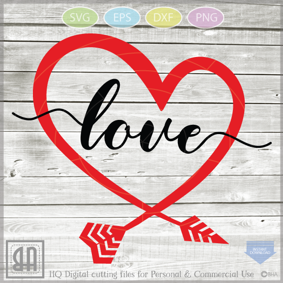 Valentine svg - Love svg Hearts svg-Love heart arrow-Valentine's