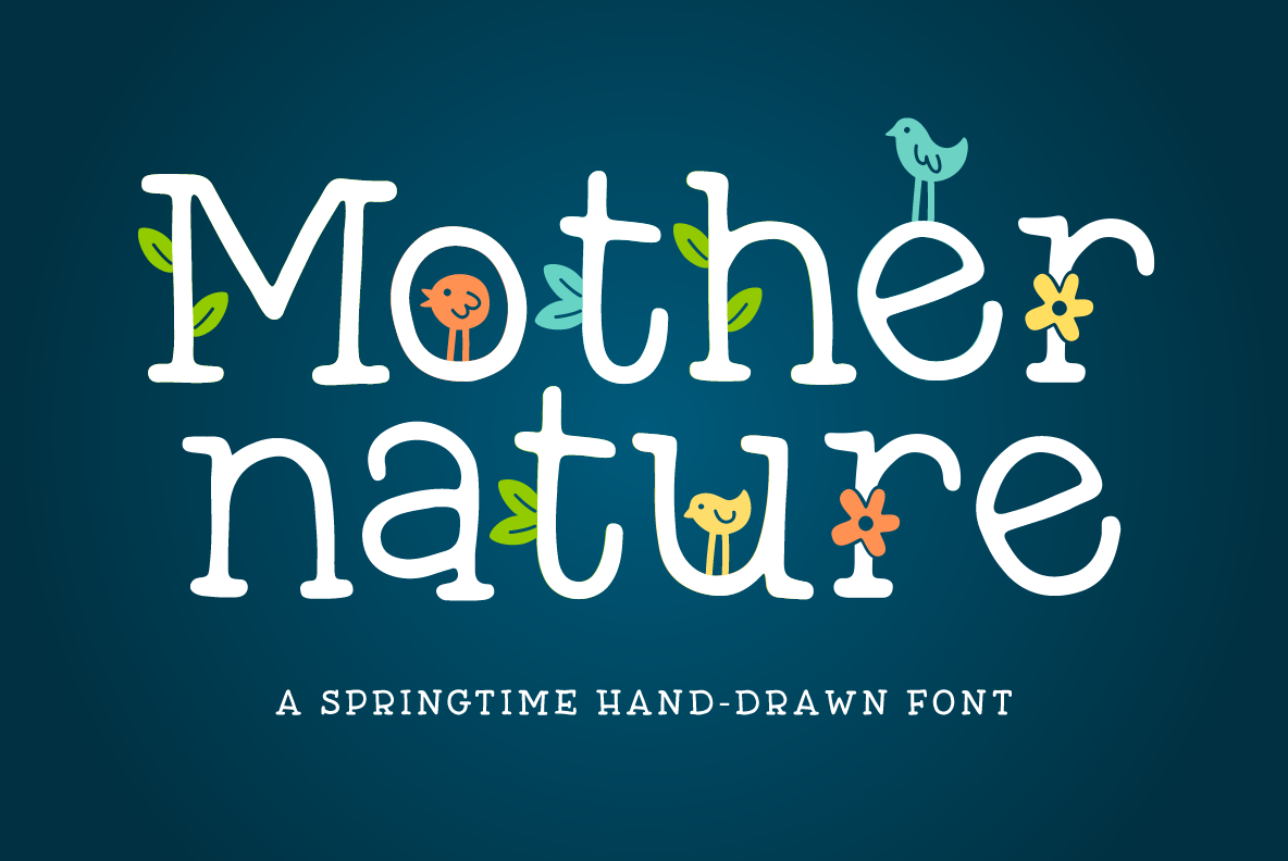 Mother Nature Font By Denise Chandler Thehungryjpeg Com