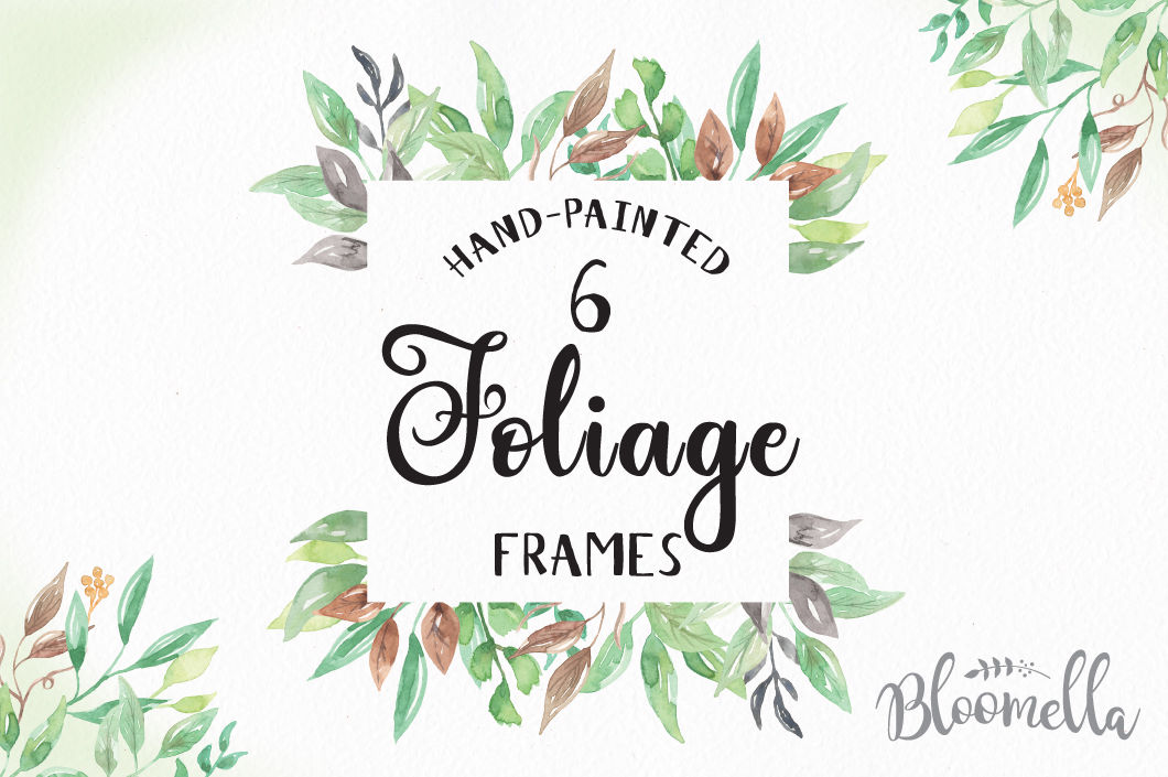 Borders PNG Greenery Arrangements Watercolor Greenery Frames Bright Foliage Free Commercial Use Green Leaves Branches Clip Art