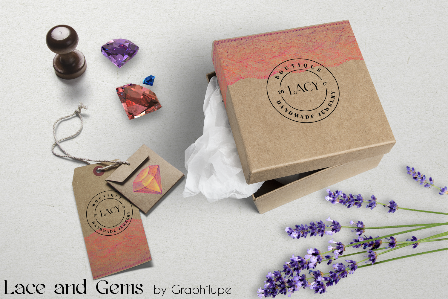 Lace and Gems - Hand-drawn Illustration Kit By Graphilupe | TheHungryJPEG