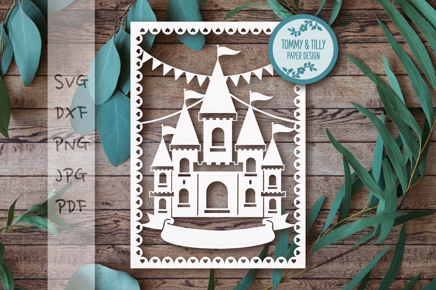 Bunting Princess Castle Cutting File SVG DXF PNG JPG PDF ...