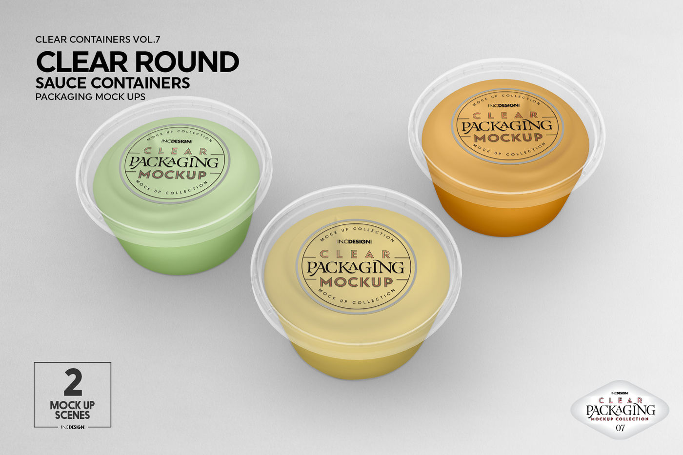 Clear Round Sauce Containers Packaging MockUp By INC ...