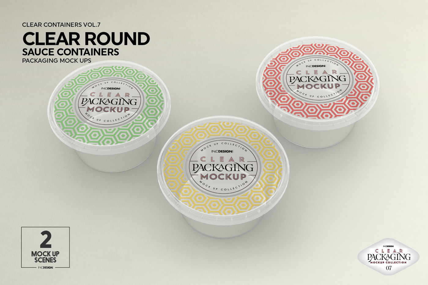 Download Clear Round Sauce Containers Packaging MockUp By INC ...