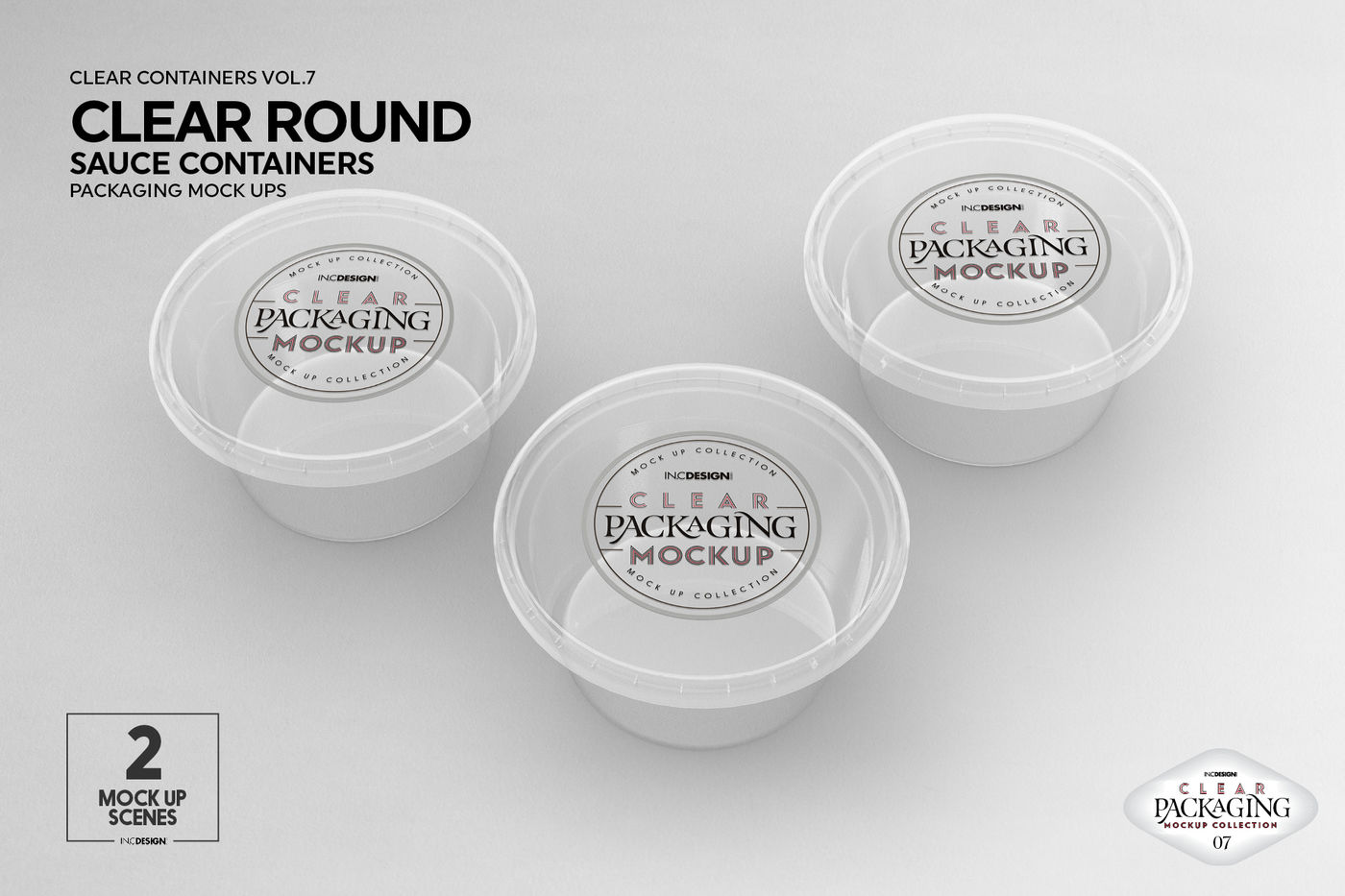 Download Clear Round Sauce Containers Packaging MockUp By INC Design Studio | TheHungryJPEG.com