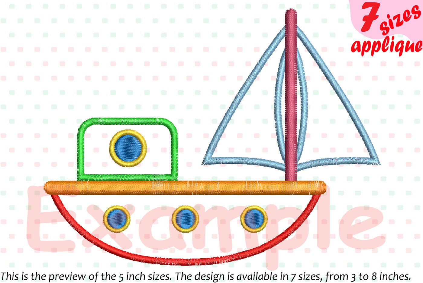 Sailboat Toy Applique Designs For Embroidery Boat Toys Yacht Ship 19a By Hamhamart Thehungryjpeg Com