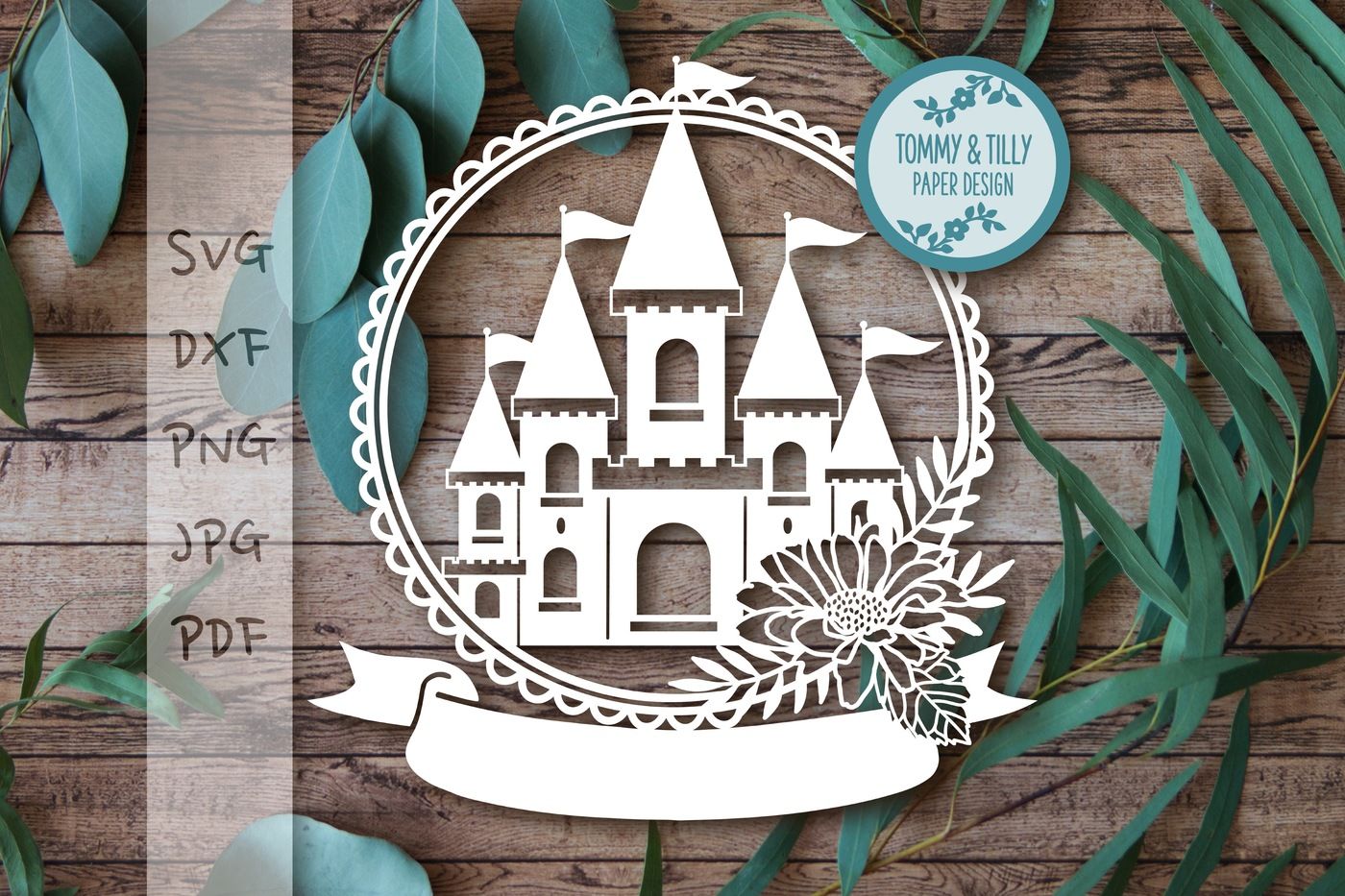 Download Princess Castle Wreath SVG DXF PNG PDF JPG By Tommy and ...