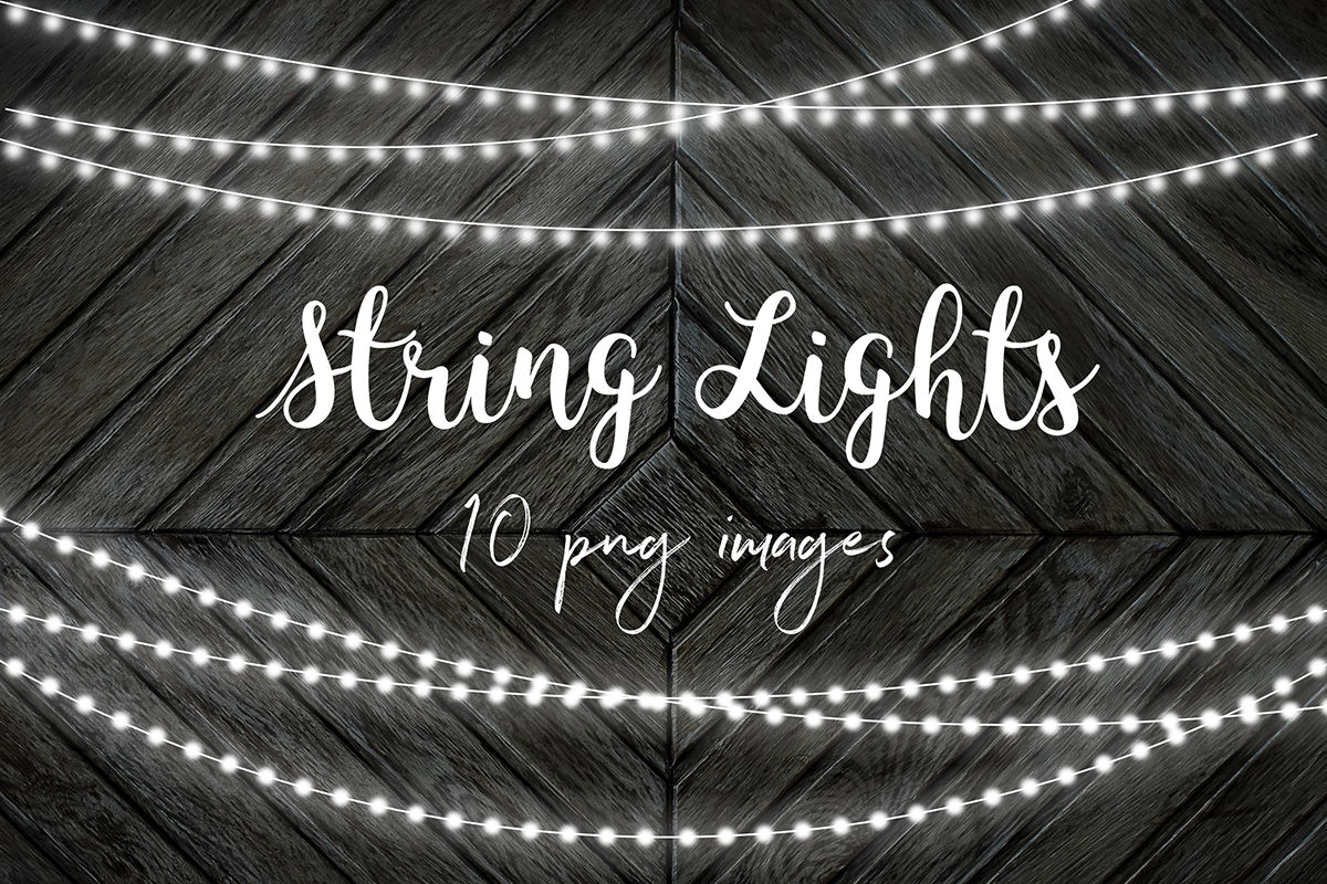White String Lights Clip Art By North Sea Studio Thehungryjpeg Com