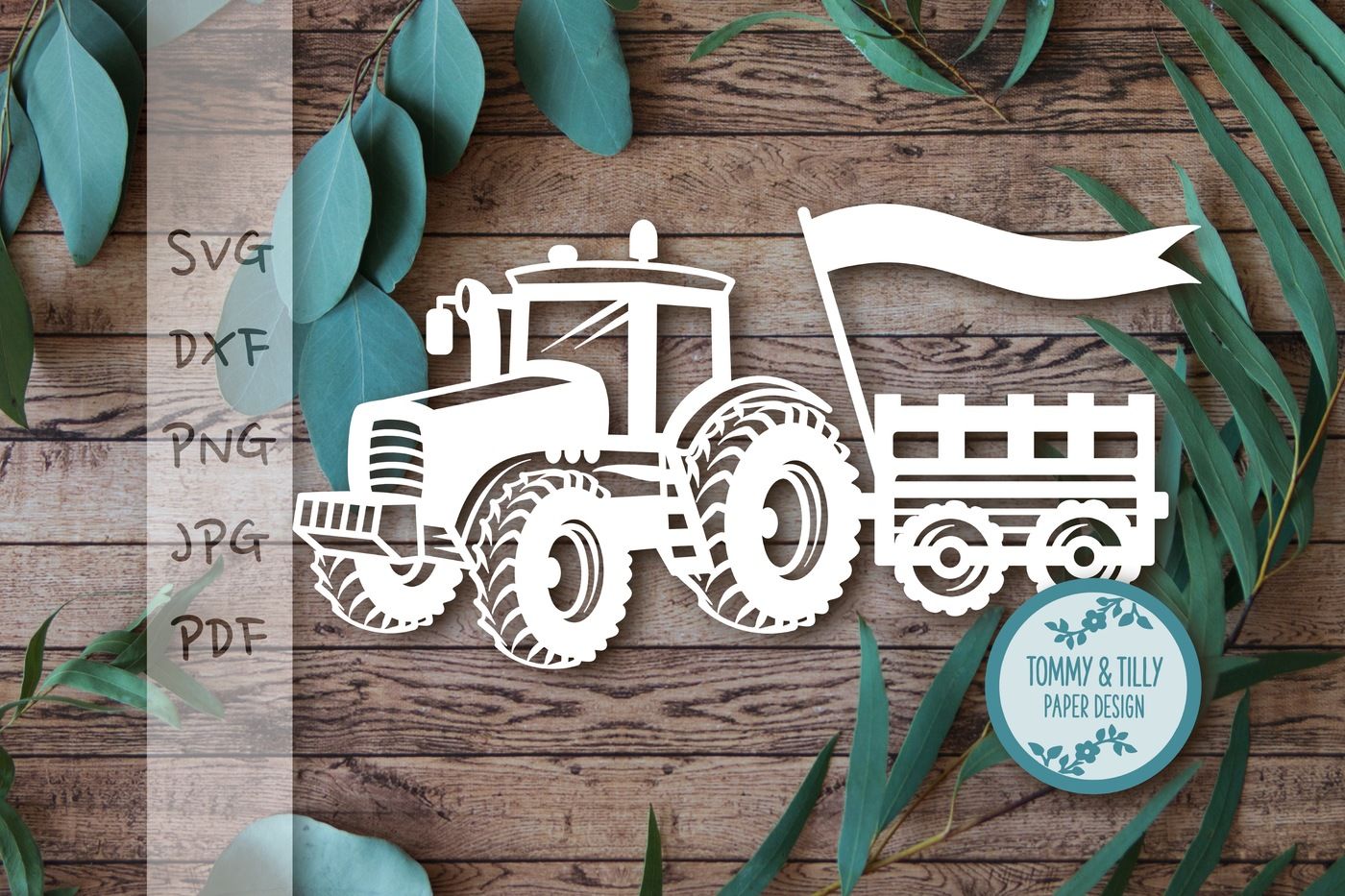 Download Tractor and Trailer SVG DXF PNG PDF JPG By Tommy and Tilly Design | TheHungryJPEG.com