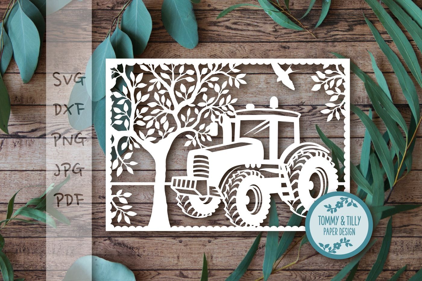 Tractor Scene SVG DXF PNG PDF JPG By Tommy and Tilly Design