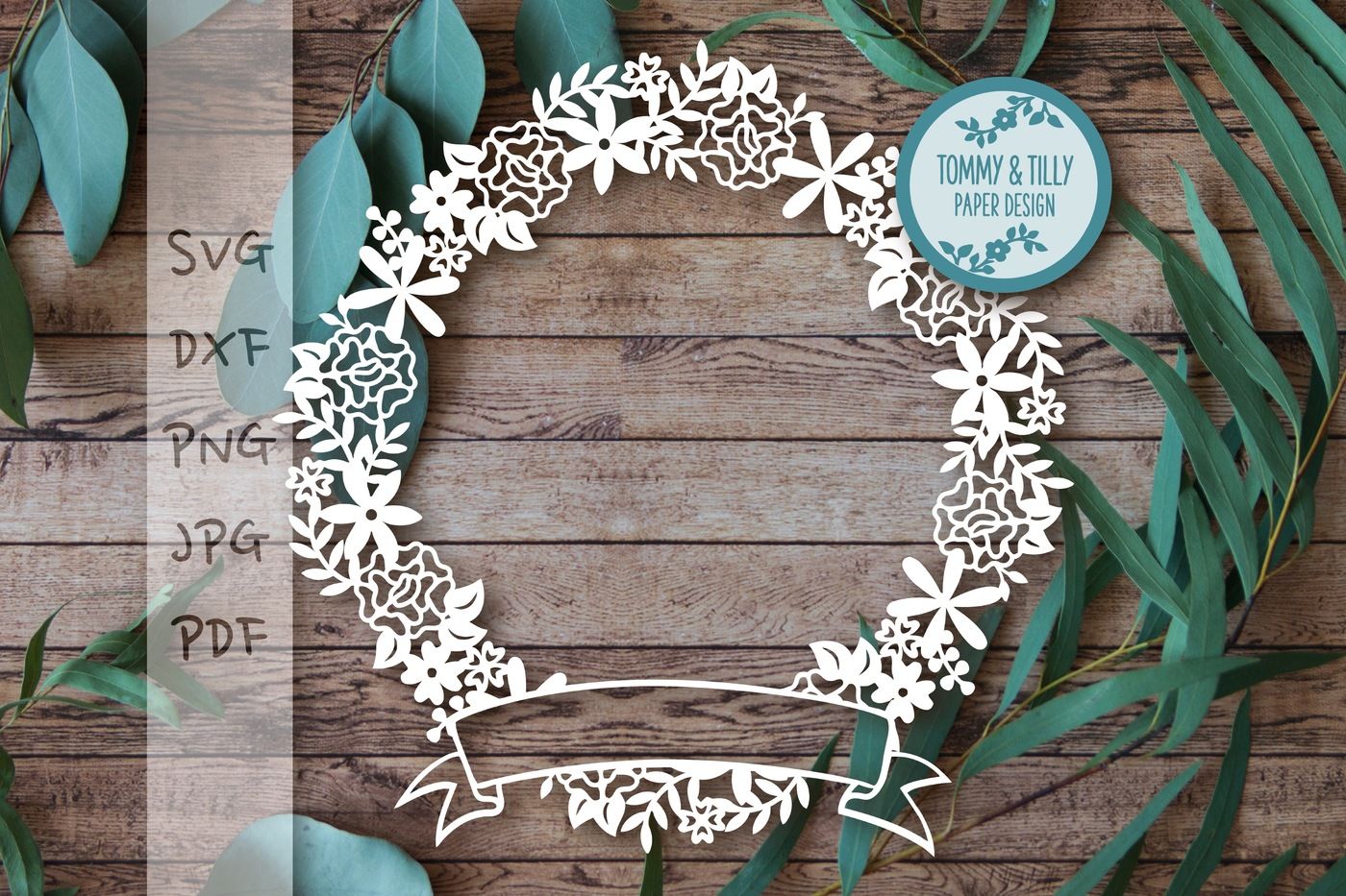 Blank Garland Svg Dxf Png Pdf Jpg By Tommy And Tilly Design Thehungryjpeg Com
