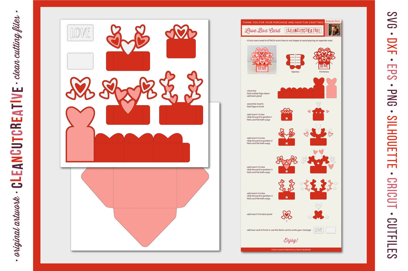 Download Love Box Card Valentine Card In A Box With Cute Hearts Svg Dxf By Cleancutcreative Thehungryjpeg Com