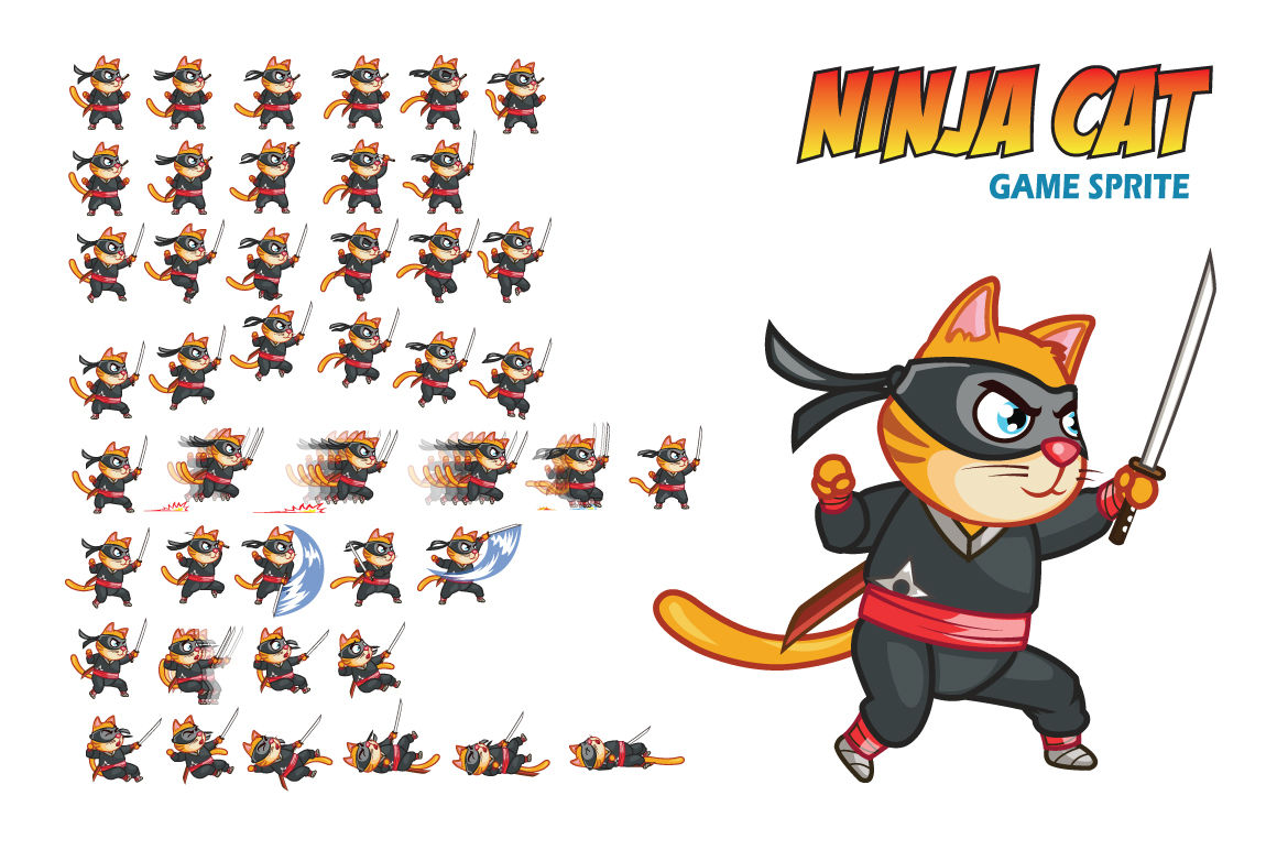 Ninja gato morrendo Sprite imagem vetorial de gagu© 58267477