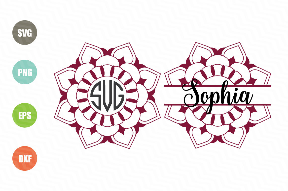 Download Mandala Pack Monogram and Split SVG Cut Files By NewSvgArt ...