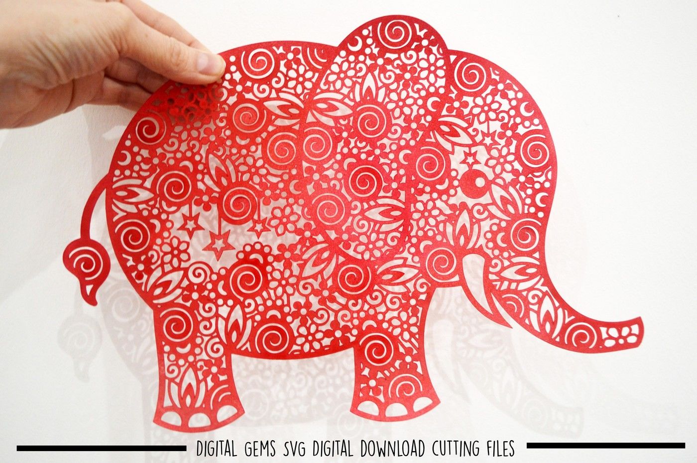 Elephant paper cut SVG / DXF / EPS Files By Digital Gems