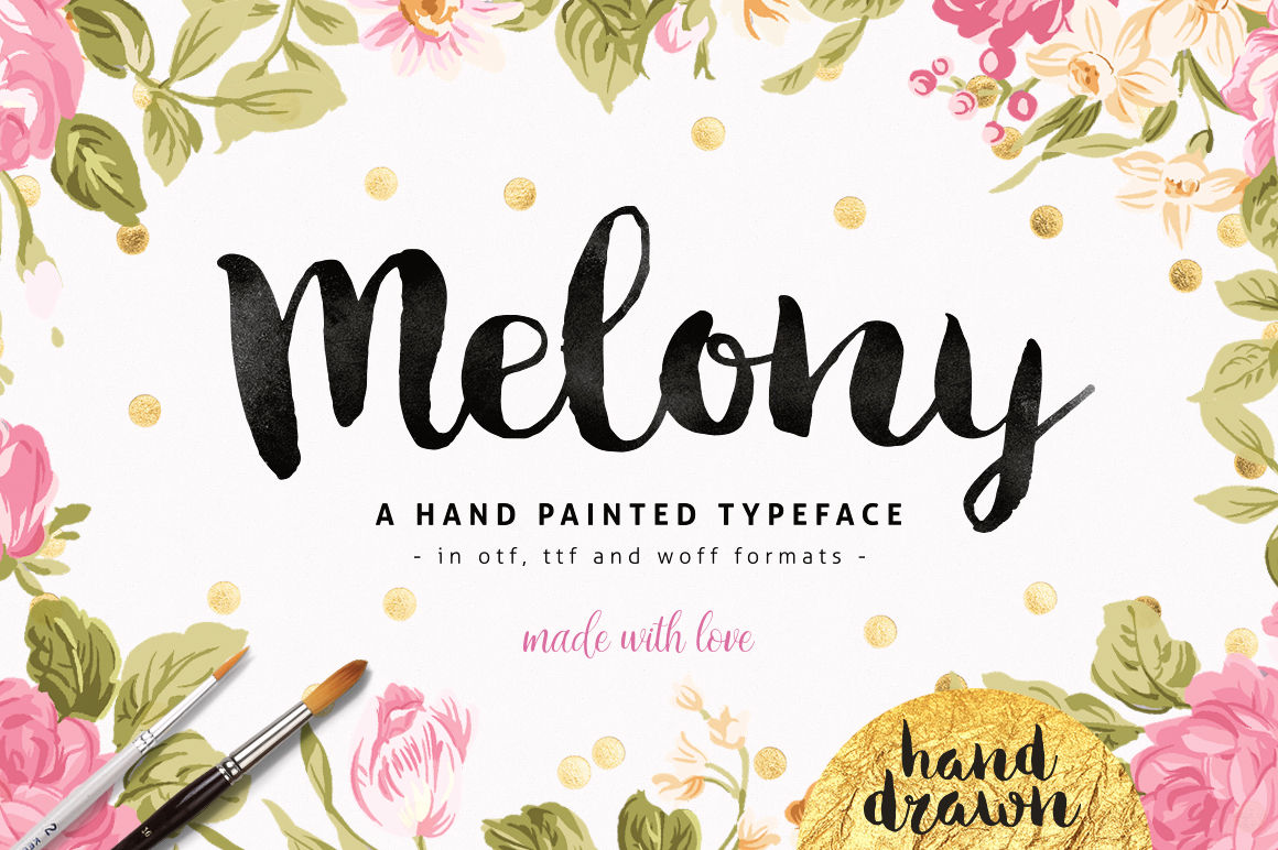 Melony Script Hand Drawn Brush Font By Qilli Design Thehungryjpeg Com