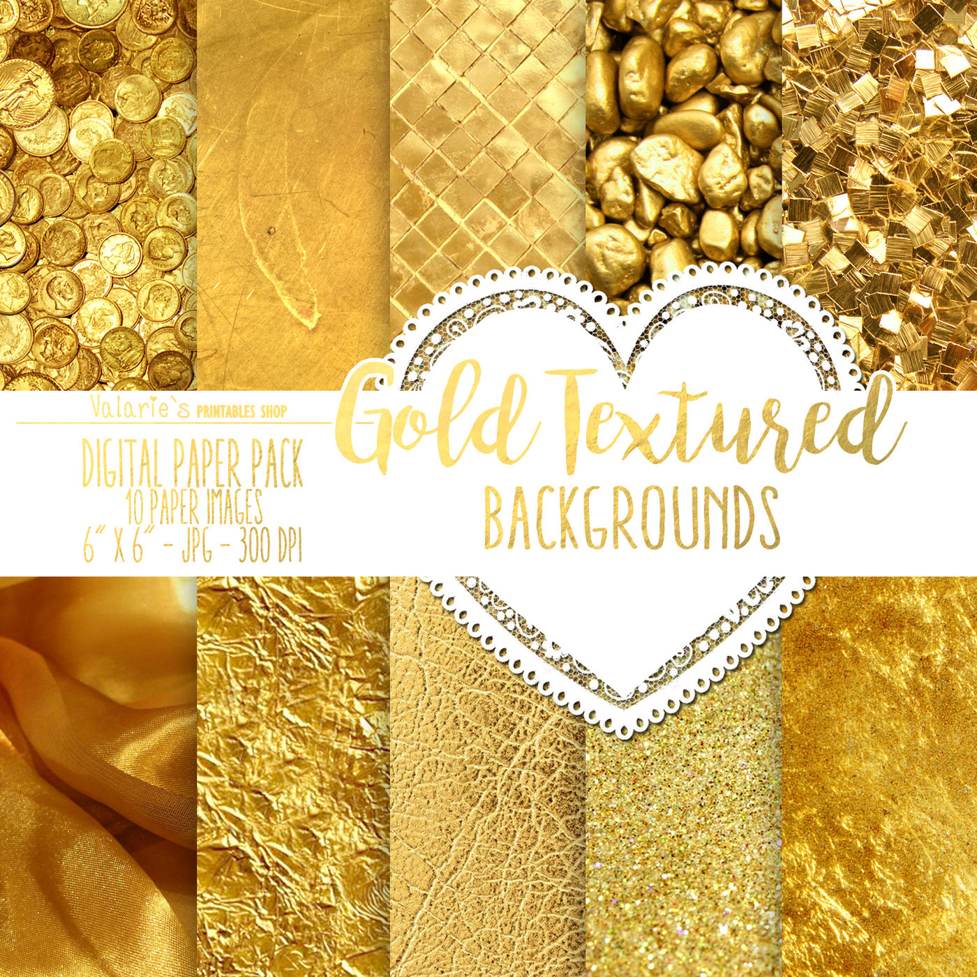 Gold Foil Digital Paper: metallic Gold Paper Gold Scrapbook Paper, Gold  Foil Paper, Gold Backgrounds, Gold Textures, Brushed Metal 