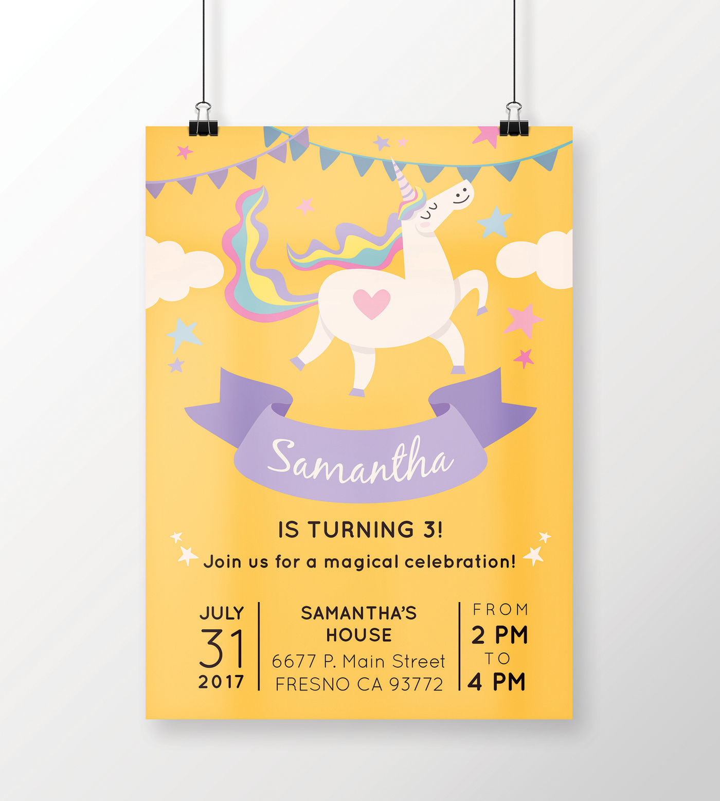 Unicorn Birthday Party Invitation By Knickknacks Co Thehungryjpeg Com