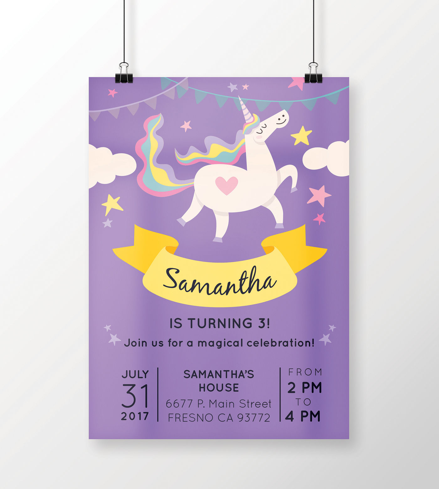 Unicorn Birthday Party Invitation By Knickknacks Co Thehungryjpeg Com