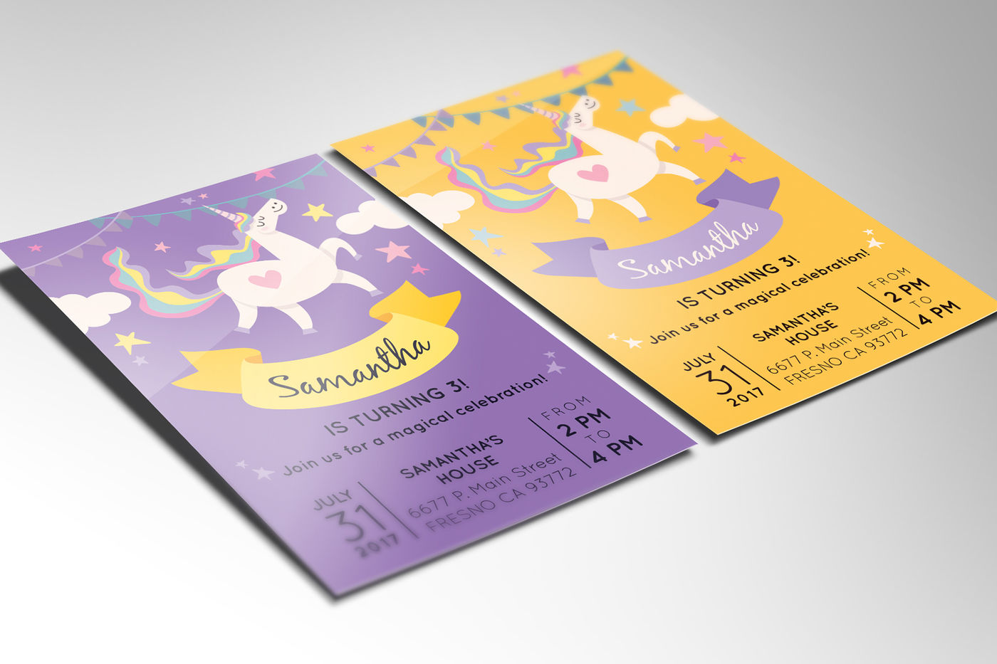 Unicorn Birthday Party Invitation By Knickknacks Co Thehungryjpeg Com