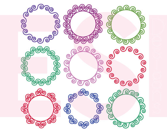 Download 100 Circle Monogram Frame Bundle - SVG, PNG, DXF, EPS ...