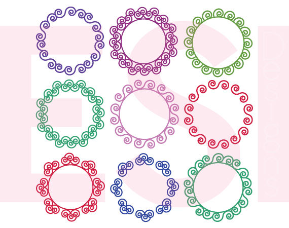 Download 100 Circle Monogram Frame Bundle - SVG, PNG, DXF, EPS cutting files. By ESI Designs ...