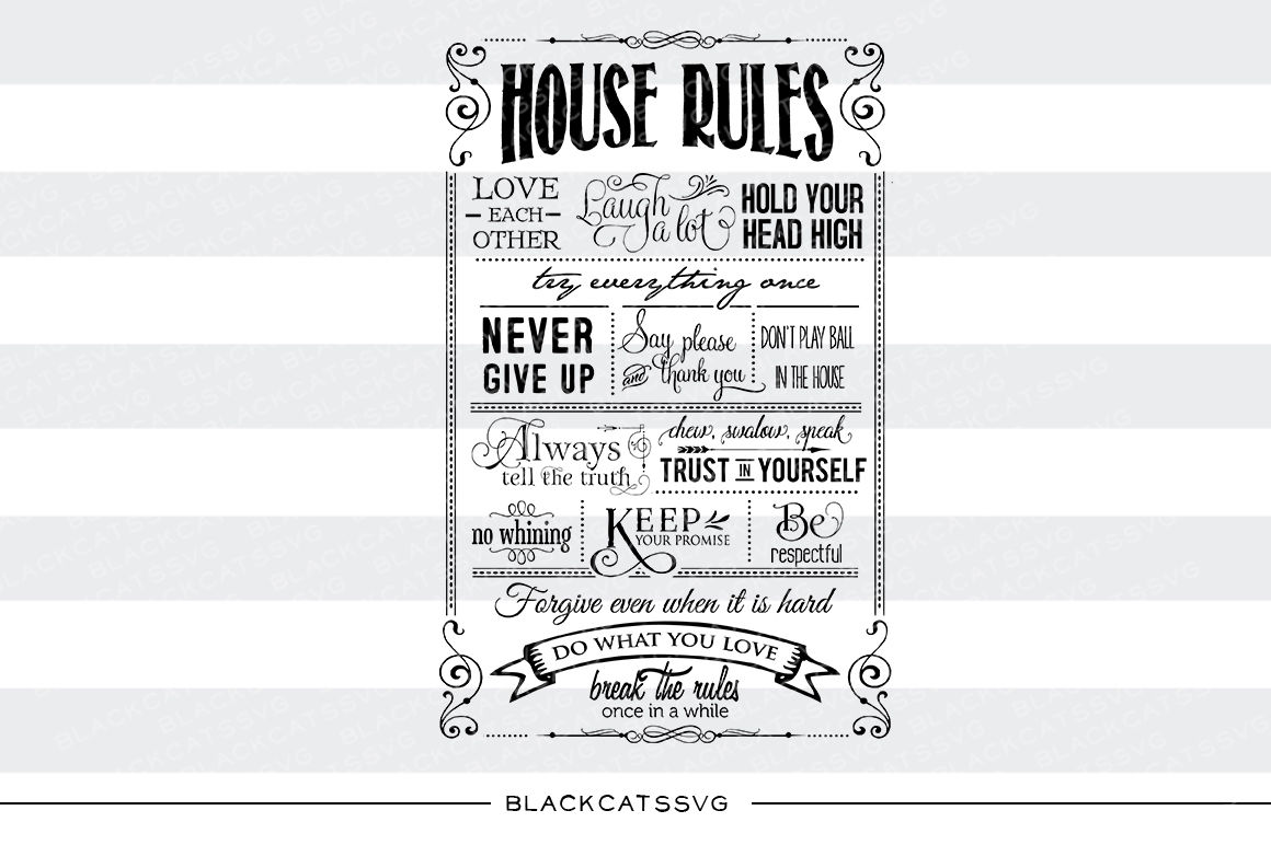 House Rules Svg By Blackcatssvg Thehungryjpeg Com