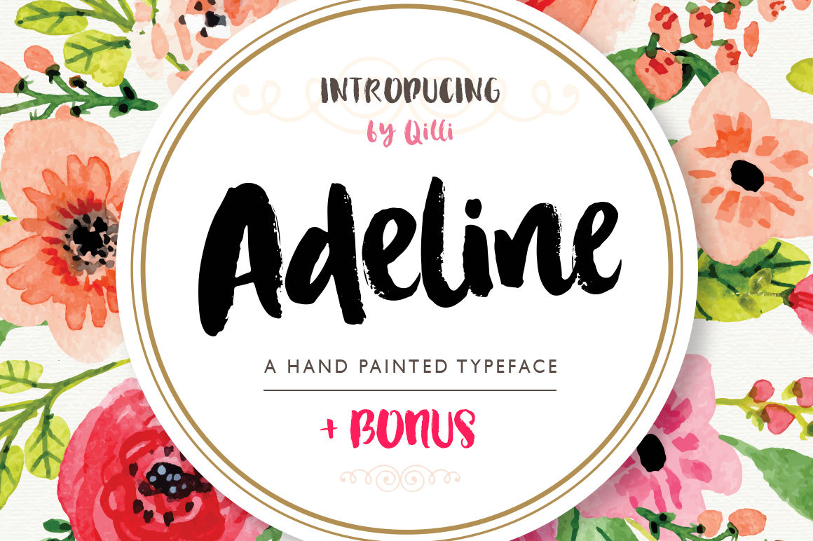 Adeline Typeface Brush Script By Qilli Design Thehungryjpeg Com
