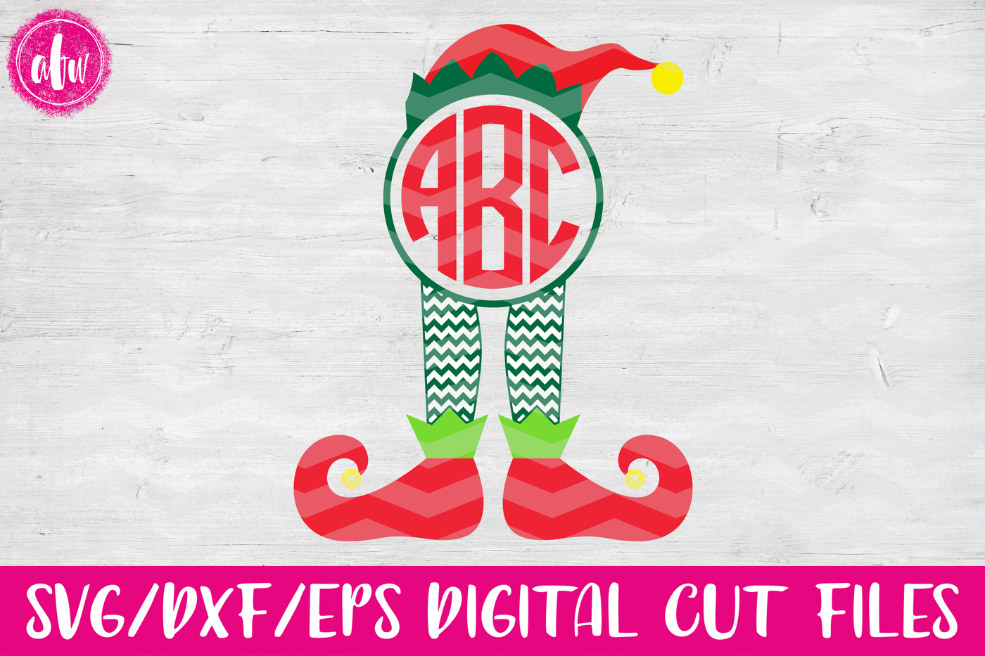 Download Monogram Elf - SVG, DXF, EPS Cut FIle By AFW Designs ...