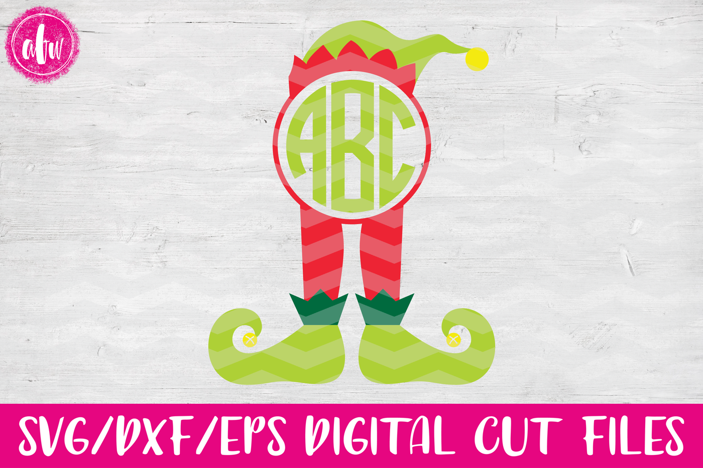 Download Monogram Elf - SVG, DXF, EPS Cut File By AFW Designs ...