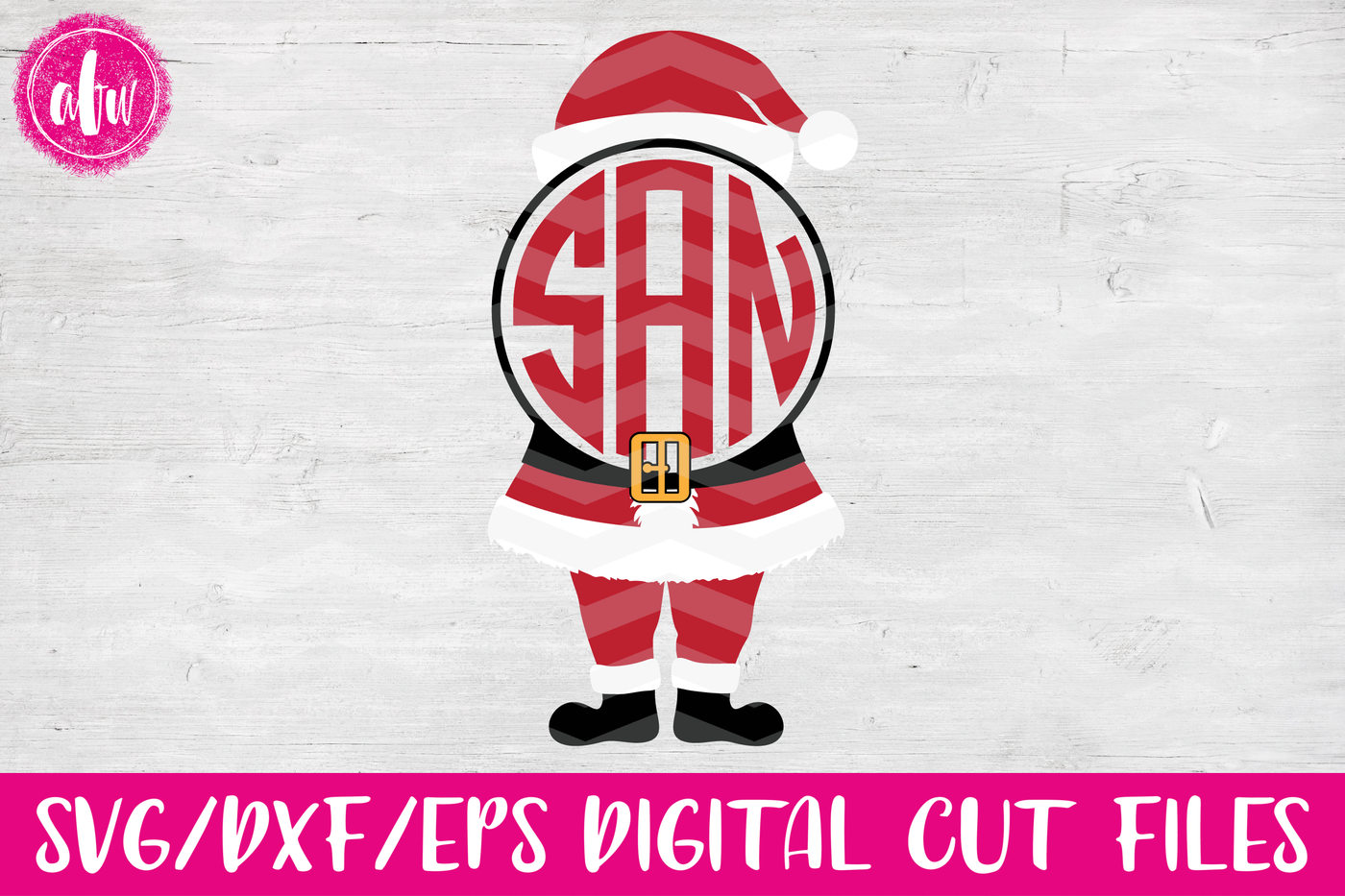 Download Monogram Santa Svg - Layered SVG Cut File