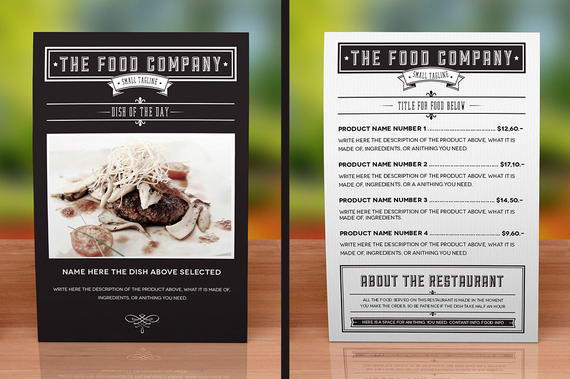 Food Company Menu Illustrator Template By Luuqas Design TheHungryJPEG