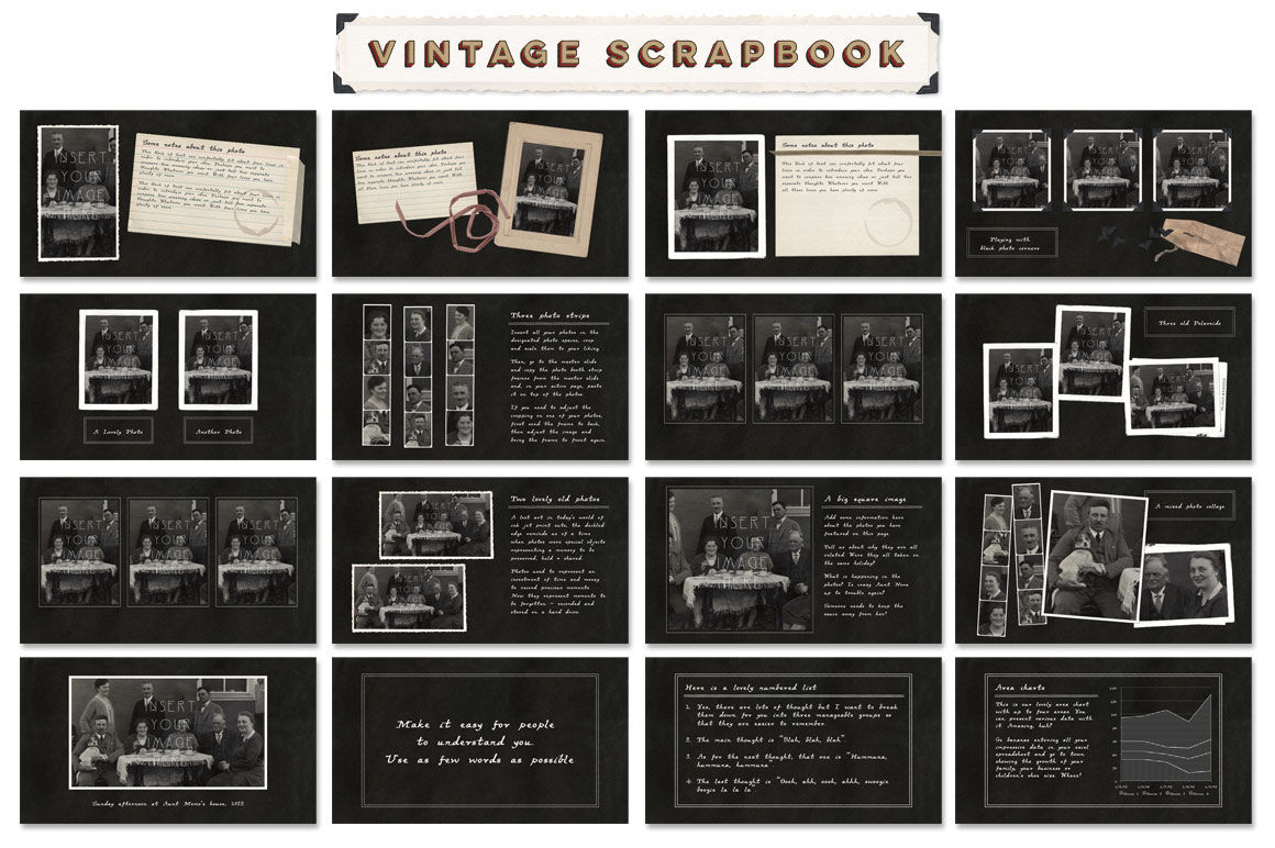 Vintage Scrapbook PPT Template By Blixa 6 Studios TheHungryJPEG