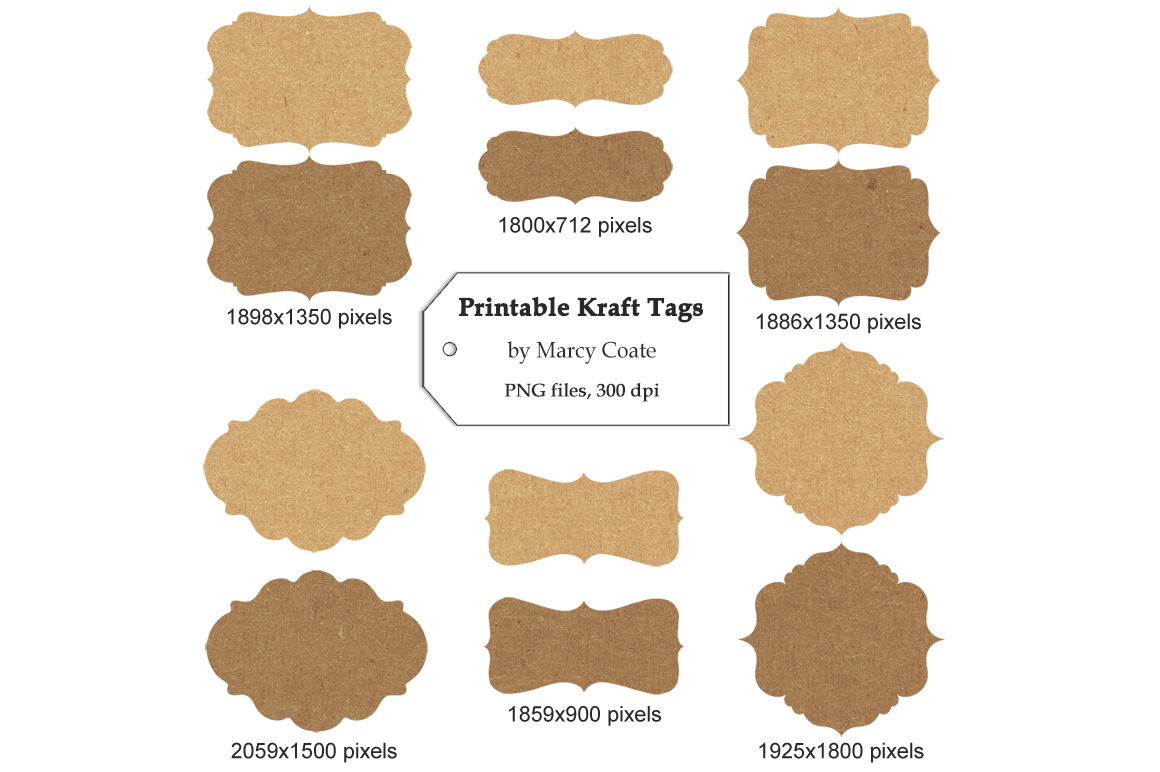 Printable Kraft Tags By Marcy Coate TheHungryJPEG