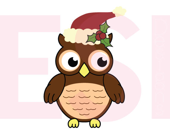Christmas Owl Design - SVG, DXF, EPS & PNG - Cutting Files. By ESI
