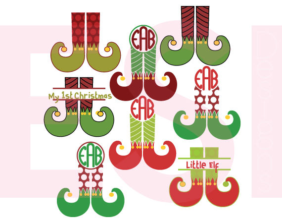 Download Elf Leg Monogram Designs - SVG, DXF, EPS & PNG - Cutting ...