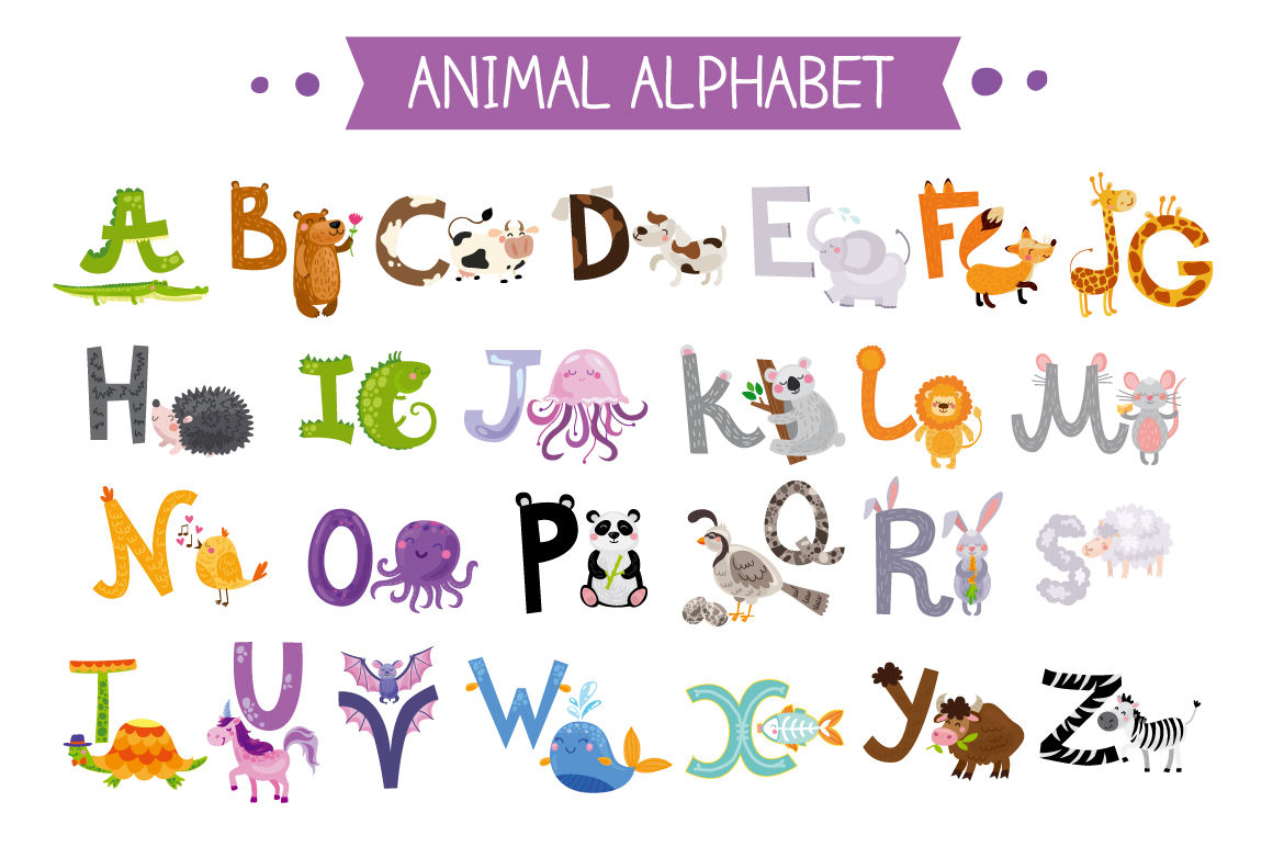 Cute kids animal alphabet By martynmarin | TheHungryJPEG