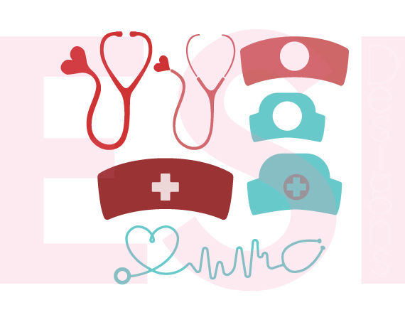 Download Nurse Monogram Designs Set - SVG, DXF, EPS - Cutting Files By ESI Designs | TheHungryJPEG.com