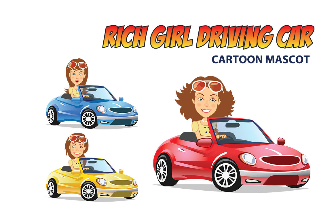 RICH GIRL DRIVING CAR By GAGU | TheHungryJPEG