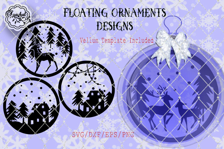 Download Floating Christmas Ornament Designs - SVG/EPS/PNG/DXF By Sparkal Designs | TheHungryJPEG.com